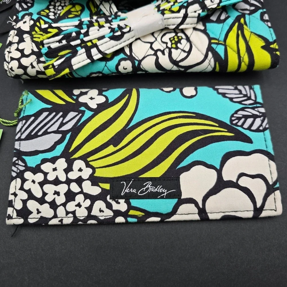 Vera Bradley Strap Wallet Purse and Checkbook Cover Set ISLAND BLOOMS NEW - Picture 2 of 10